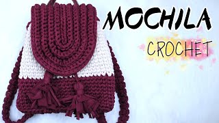 BOLSO CROCHET MOCHILA TRAPILLO 🔴 [upl. by Itsyrc]