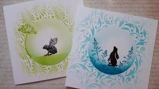 SUPEREASY CARDS with LAVINIA STAMPS and STENCILS [upl. by Mendez]