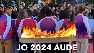 FLAMME OLYMPIQUE A CARCASSONNE GRUISSAN NARBONNE JO 2024 PARIS [upl. by Otrevire]