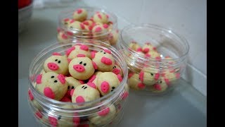 Piggy Meat Floss Biscuit Recipe  Chinese New Year Cookie  Year of The Pig [upl. by Zane122]