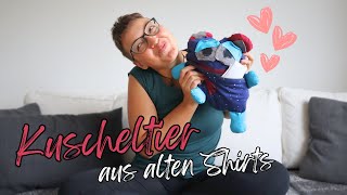 UPCYCLING aus alten Shirts 🧸️ ich nähe ein Sorgenfresser KUSCHELTIER [upl. by Ettelliw]