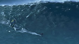 The Worlds Biggest Waves at NazarePortugal kitesurfed by Jesse Richman [upl. by Thierry400]