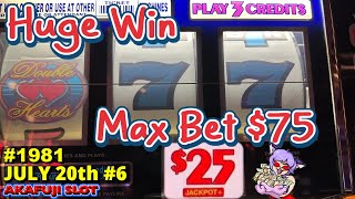 Huge Jackpot Double Hearts Slot Machine Blazing 7s Slot High Limit [upl. by Hett]