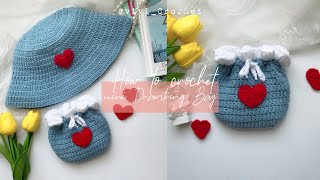 ❤️ How to Crochet Mini Drawstring Pouch Bag  Beginner Friendly ❤️ [upl. by Figueroa]