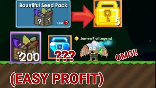 quotOpenning 200 Bountiful Seed Packquot HOW TO GET RICH EASY PROFIT OMG  Growtopia [upl. by Eilliw]