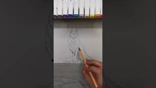 Un lupo che passeggia di li art arttutorial drawing sketch music cover song friends draw [upl. by Ayital284]