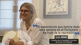 Elsa Artadi quotEl espectáculo que hemos dado esta semana en el Parlament es fruto de la represiónquot [upl. by Bayard]