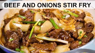 BEEF AND ONION STIR FRY  Quick Juicy and Tender Recipe [upl. by Eba]