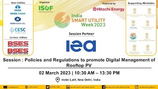 ISUW 2023  02 Mar 2023  POLICIES AND REGULATIONS TO PROMOTE DIGITAL MANAGEMENT OF ROOFTOP PV [upl. by Ajssatsan]