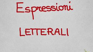 espressioni letterali [upl. by Bryner232]