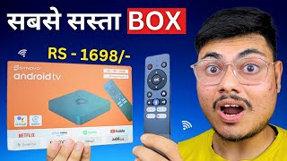 I Try Indias Cheapest Android TV Box  Normal TV To Smart TV Convert With Android Box [upl. by Vandyke]