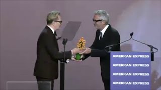 Gary Oldman presents Alfonso Cuarón with Visionary Award at PSIFF [upl. by Shalne206]