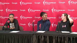 DeWanna Bonner Alyssa Thomas Marina Mabrey postgame after Connecticut Sun beat Indiana Fever R1G1 [upl. by Stoddard807]