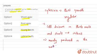 Cytokinins are mostly produced in [upl. by Paver]