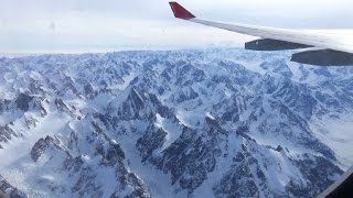 STAUNING ALPS in GREENLAND  Unique Aerial Views from Plane [upl. by Rupert]