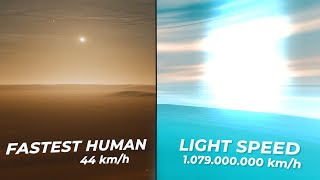 Speed Comparison on Earth Fastest Human to Light Speed [upl. by Akirdna525]