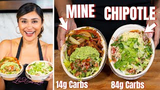 MY LOW CARB LUNCH VS CHIPOTLE  Which is BETTER for You How To Make Keto Chicken Burrito Bowl [upl. by Pearman]