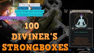 OPENING 100 DIVINERS STRONGBOXES  POE  PATH OF EXILE [upl. by Gottfried]