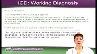 ICD 9 Coding Guidelines — Acceptable to Code an ICD 9 Working Diagnoses [upl. by Nitsrek]