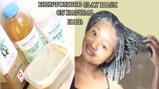 BENTONITE CLAY MASK ON 4C NATURAL HAIR  Hair Treatment  Tsholo Phoka [upl. by Nudd16]