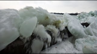 Ice Crashes Ashore Right Beside Us On Lake Erie [upl. by Burnett914]