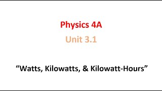 Watts Kilowatts amp KilowattHours [upl. by Atteiram]