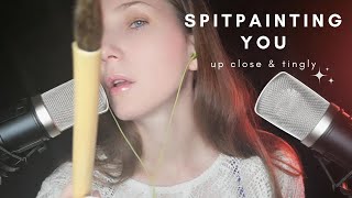 ASMR SPITPAINTING YOU With Spoolie ✨ Intense Mouth Sounds amp Up Close Personal Attention 🤤 🧸 [upl. by Kcir]