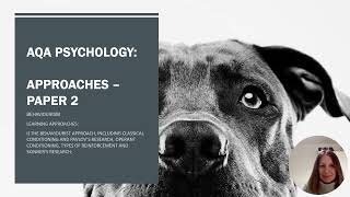 Psychology Alevel AQA Paper 2  Behaviourist approach  Pavlov and Classical conditioning revision [upl. by Magas]