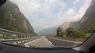 Autostrada A5 Autostrada della Valle dAosta in Aosta Valley Italy Italia – onboard camera [upl. by Joshuah]