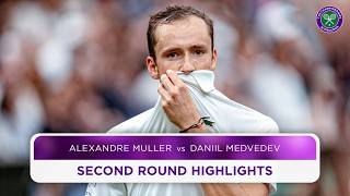 Fifth seed SCARE  Alexandre Muller vs Daniil Medvedev  Highlights  Wimbledon 2024 [upl. by Idna514]