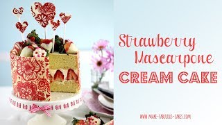 Strawberry Mascarpone Cream Cake [upl. by Euginimod30]