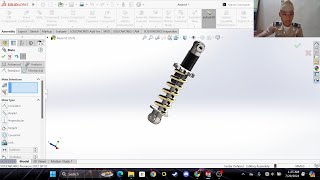 Tutorial 3D Model Shock Absorber Menggunakan Solidworks [upl. by Rennug]