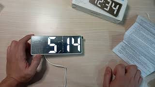 Digital LED Alarm Clock USBBattery Operated with Mirror Face Design [upl. by Vilma]