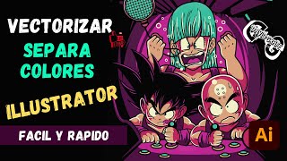 como VECTORIZAR y separar COLORES de una IMAGEN en ILLUSTRATOR FACIL Y RAPIDO 🚀  davidgraff [upl. by Rafi231]