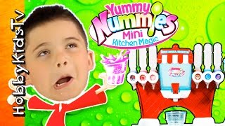 Yummy Nummies Soda Shoppe Taste Test Challenge with Mini Kitchen Magic by HobbyKidsTV [upl. by Qifahs]