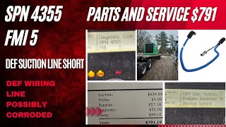 Freightliner Cascadia SPN 4355 FMI 5 DEF SUCTION LINE [upl. by Warfold]