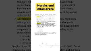 Morphs and Allomorphs Instant Essay for Exam Success ARsummaryguidance shorts Viral trending [upl. by Berni]