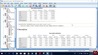 SPSS 7 Descriptive Statistics  Mean Range Standard Deviation Skewness Kurtosis [upl. by Acireh431]