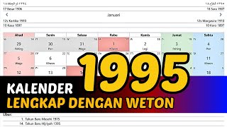 KALENDER 1995 LENGKAP DENGAN WETON [upl. by Ecenahs]