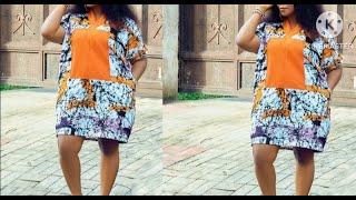 How to make a boubou short gown with facingshort gownbeginners friendly [upl. by Aleira]