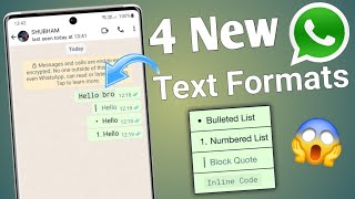 Whatsapp 4 new text formats  whatsapp updates  whatsapp new update [upl. by Hannie]