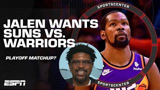 Suns vs Warriors in the playoffs ⁉️ Jalen Rose WANTS THE DRAMA 🍿  SportsCenter [upl. by Ahsurej741]