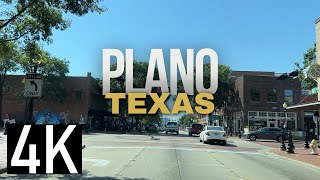 Road Tour of Plano Texas in 4K  Driving in Historic Downtown Plano TX Area  Plano Driving Tour [upl. by Enotna497]