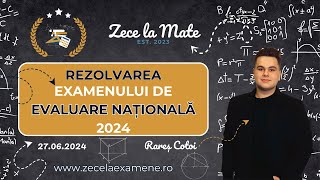 Rezolvare Evaluarea Națională 2024 Matematică [upl. by Ecenahs77]