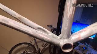 Paint stripping my Aluminium bike frame Raw chrome finish Part 1 [upl. by Adnolohs715]