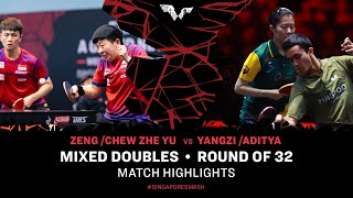 Zeng JianChew Zhe Yu Clarence vs Yangzi LiuAditya Sareen  XD R32  Singapore Smash 2024 [upl. by Scevour]