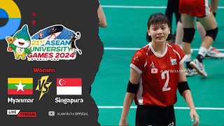 🔴 Women’s volleyball  SINGAPORE VS MYANMAR  21’’ST ASEAN UNIVERSITY GAMES 2024 [upl. by Erdnuaed]