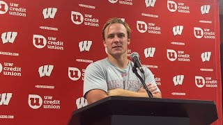 Quarterback Braedyn Locke on Wisconsin’s 427 win over Rutgers [upl. by Naiditch875]