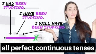 ALL PERFECT CONTINUOUS TENSES in English  present past amp future PERFECT CONTINUOUS TENSES [upl. by Seraphim202]