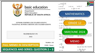 Sequences and Series Question 2 – 3 Grade 12 MayJune 2024 Mathematics Paper 1 [upl. by Wolfgang]